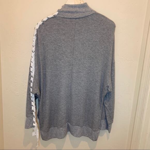 Free People movement grey waffle knit turtle neck - Picture 8 of 9